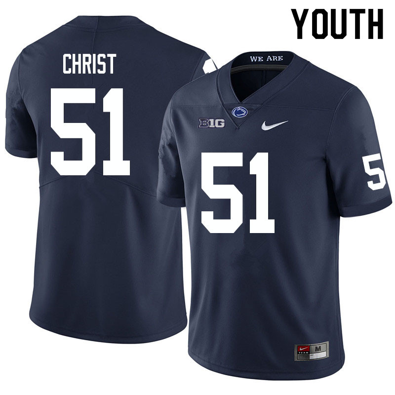 Youth #51 Jimmy Christ Penn State Nittany Lions College Football Jerseys Sale-Navy